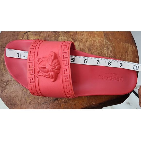 Versace Palazzo Medusa Pool Slides 'Cardinal Red Women's 9.5 Men's 8 - Picture 13 of 13